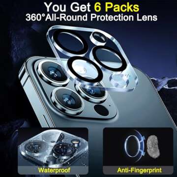 Ferilinso Camera Lens Protector for iPhone 14 15 Pro