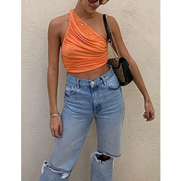 One Shoulder Crop Top - Stylish and Flattering Design