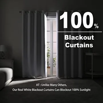 Total Blackout Curtains - Pure White 2 Panel Set