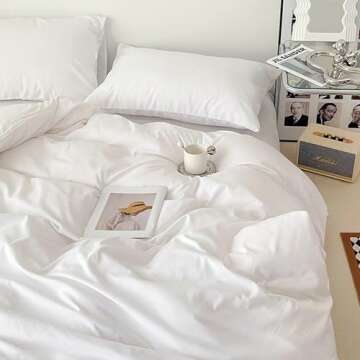 Cottonight White Comforter Cal King Plain White Bedding Comforter Set California King Solid Color Cotton Plain White Blanket Quilts Cozy Durable Soft Modern White Bedding Comforter Sets Plus Size