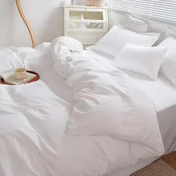 Cottonight White Comforter Cal King Cozy Soft Durable Bedding