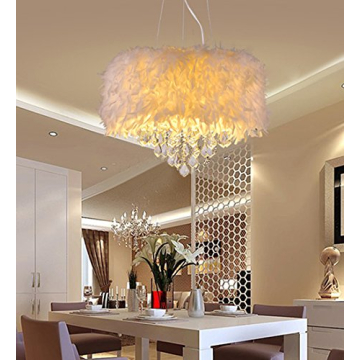 Chic Surpars House White Feather Crystal Chandelier