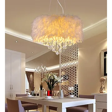 Chic Surpars House White Feather Crystal Chandelier