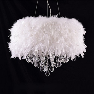 Chic Surpars House White Feather Crystal Chandelier