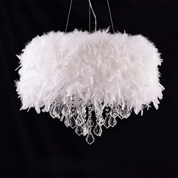 Chic Surpars House White Feather Crystal Chandelier