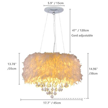 Chic Surpars House White Feather Crystal Chandelier