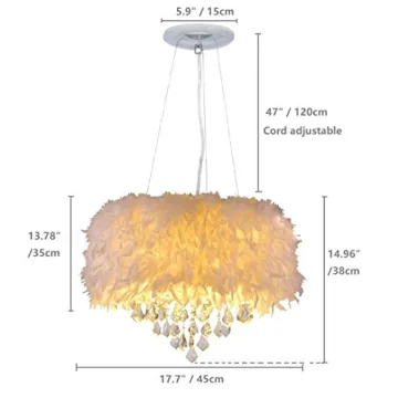 Chic Surpars House White Feather Crystal Chandelier