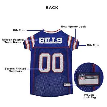 Stylish NFL Buffalo Bills Dog Jersey for Pets