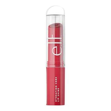 e.l.f. Hydrating Core Lip Shine, Lip Balm For A Sheer Tint Of Color & Soft Shine, Infused With Moisturizing Vitamin E, Vegan & Cruelty-Free, Lovely