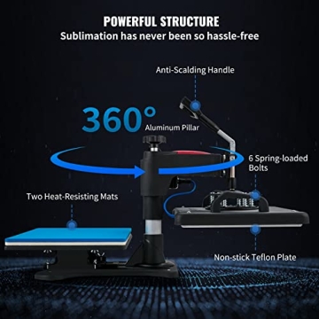 VEVOR 5 in 1 Heat Press Machine for T-Shirts and More