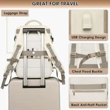 Travel Backpack for Women, 35L Waterproof Carry On