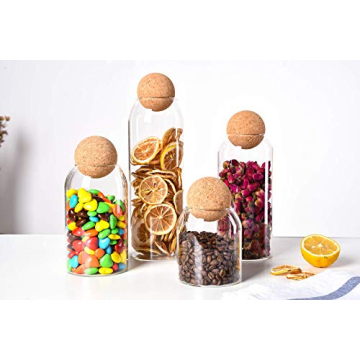 Innovative SAPHALTON Glass Cork Storage Jar for Kitchen