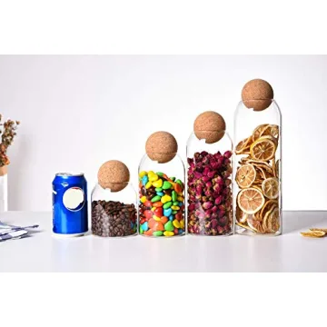 Innovative SAPHALTON Glass Cork Storage Jar for Kitchen