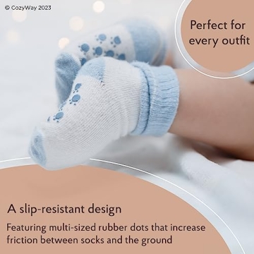 Buy CozyWay Non-Slip Grip Toddler Socks 12 Pack for Boys