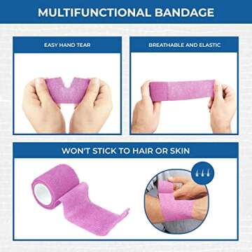 BANDVET WRAP Self-Adhesive Bandage - 12 Pack Assorted