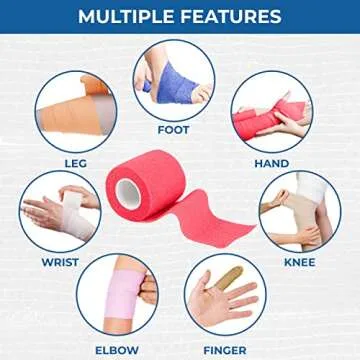 BANDVET WRAP Self-Adhesive Bandage - 12 Pack Assorted