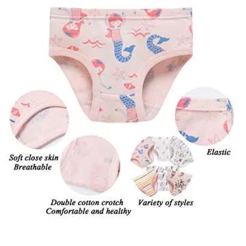 Baby Soft Cotton Panties Little Girls' Briefs Toddler Underwear (Pack of 6) 5/6yrs Mixed Colour