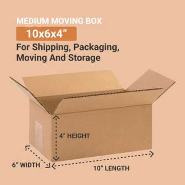 Aviditi 10 x 6 x 4 Corrugated Cardboard Boxes, Small 10"L x 6"W x 4"H, Pack of 25 | Shipping, Packaging, Moving, Storage Box for Home or Business, Strong Wholesale Bulk Boxes