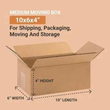 Aviditi 10 x 6 x 4 Corrugated Cardboard Boxes, Small 10"L x 6"W x 4"H, Pack of 25 | Shipping, Packaging, Moving, Storage Box for Home or Business, Strong Wholesale Bulk Boxes