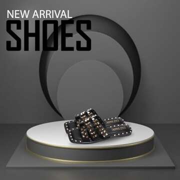 Cape Robbin Amisha Stylish Slide Sandals for Women - Womens Sandals with Gold Spikes - Studded Open-toe Summer Slides for Women - Slip-On Women's Sandals