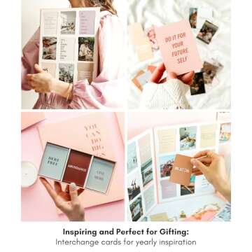 Lamare Vision Board Kit - 150 Vision Board Pictures, Quotes - Interchangeable Cut Vision Board Book - Create, Visualize, Inspire - Vision Board Supplies, Dream Board, Mood Board, Collage Book