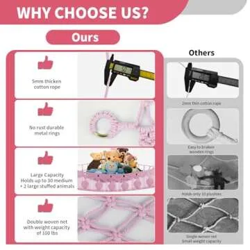 56 Large Stuffed Animal Hammock Storage Organizer for Kids