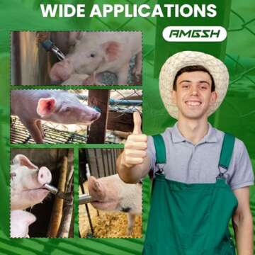 AMGSH 5Pack Pig Waterer Nipples, NPT 1/2" Stainless Steel Automatic Pig Nipple Drinker Feeder Hog Waterer for Sows Piglets Drinking