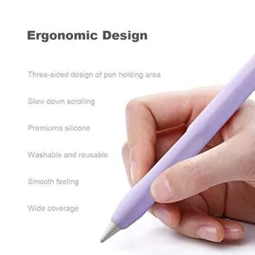 YINVA Case for Apple Pencil Grip for Apple Pencil Accessories Holder for Apple Pencil 2nd Generation Cover Sleeve for Apple Pencil with Protective Nib Cover for iPad Pencil(Purple)