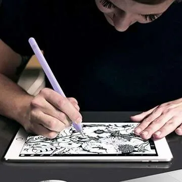 YINVA Case for Apple Pencil Grip for Apple Pencil Accessories Holder for Apple Pencil 2nd Generation Cover Sleeve for Apple Pencil with Protective Nib Cover for iPad Pencil(Purple)