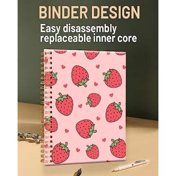 FVBAO Spiral Journal Notebook for Women,Cute A5 College Ruled Notebooks 6"x 8.4", 120 Pages Lined Jo...