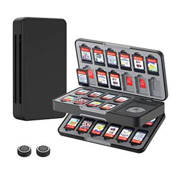 JINGDU Switch Game Case for Switch, Portable Hard Shell Box, Protective Shockproof Cartridge Holder Organizer with 12 Cart Slots for Switch/Lite/OLED, Green MC