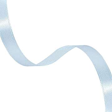 Light Blue Ribbon 3/8 Inch, 25 Yards Satin Fabric Ribbons for Christmas Gift Wrapping, Christmas Gar...