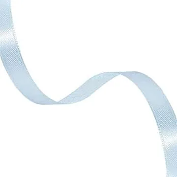 Light Blue Ribbon 3/8 Inch, 25 Yards Satin Fabric Ribbons for Christmas Gift Wrapping, Christmas Gar...