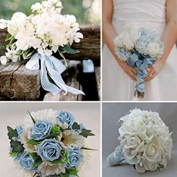 Light Blue Ribbon 3/8 Inch, 25 Yards Satin Fabric Ribbons for Christmas Gift Wrapping, Christmas Garland, Christmas Tree Ornaments, Bows Making, DIY Crafts, Sewing Projects and Wedding Party