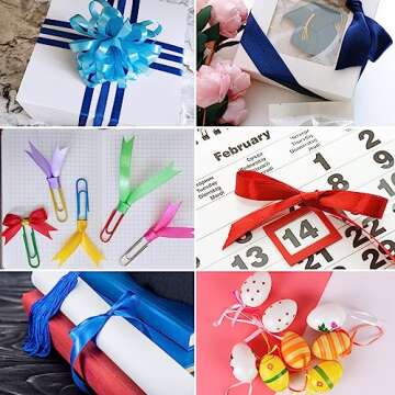 Light Blue Ribbon 3/8 Inch, 25 Yards Satin Fabric Ribbons for Christmas Gift Wrapping, Christmas Garland, Christmas Tree Ornaments, Bows Making, DIY Crafts, Sewing Projects and Wedding Party