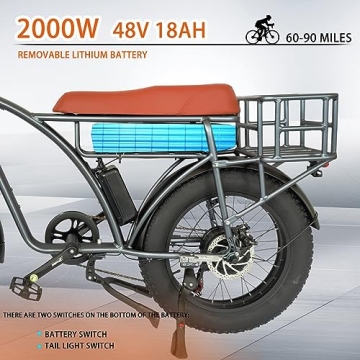 Lanshanchu 2000W Dual Motor All-Terrain Electric Cargo Bike