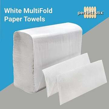 Prefect Stix White MultiFold Paper Towels- Pack of 2-250ct. Total 500 Towels