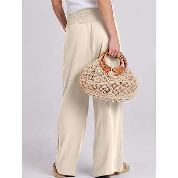 Buy ANRABESS Women Linen Palazzo Pants for Summer Style