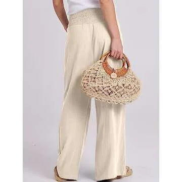 Buy ANRABESS Women Linen Palazzo Pants for Summer Style