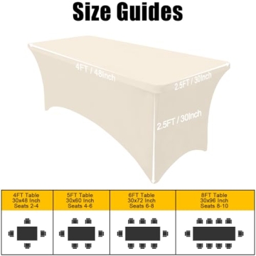 Spandex Table Cloths for 4FT Rectangular Tables