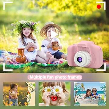 Nynicorny Kids Camera, Children Digital Rechargeable Cameras Toddler Educational Toys, Mini Children Video Record Camera with 1080P HD 2 Inch Screen & 32GB SD Card for Birthday (Pale Pink)…