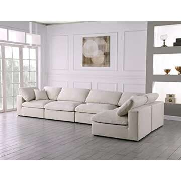 Meridian Furniture 601 Cream Modular Sectional - Luxury Comfort