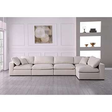 Meridian Furniture 601 Cream Modular Sectional - Luxury Comfort