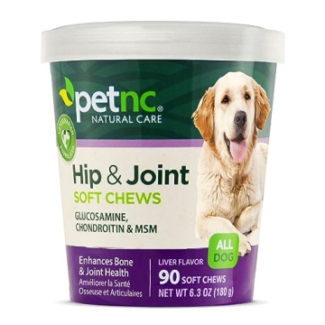 Petnc Natural Care Hip & Joint Health Supplement for Dogs – 90 Liver Flavored Chews for Lifelong M...