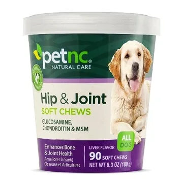 Petnc Natural Care Hip & Joint Health Supplement for Dogs – 90 Liver Flavored Chews for Lifelong M...