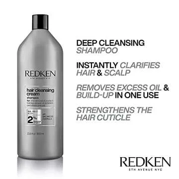 Redken Detox Shampoo, Clarifies and Removes Buildup and Polution, Reduces Excess Oil, Strengthens Hair Cuticle, pH Balanced Formula, For All Hair Types, Hair Cleansing Cream, 33.8 fl.oz./1000ml