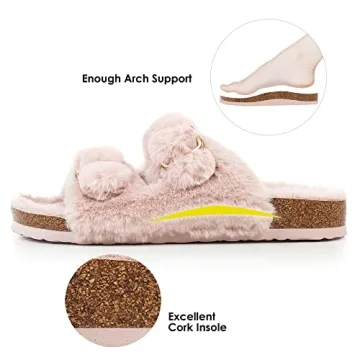 FITORY Women's Stylish Open Toe Slippers for All Seasons