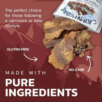 Carnivore Crisps, Grass-Fed and Finished Beef Brisket, Beef Crisps, High Protein, Keto & Carnivore Diet Approved, Gluten-Free, No Hormones, 1.5 oz (Pack of 3)