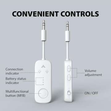 Avantree Relay - Premium Airplane Bluetooth 5.3 Adapter, Supports 2 AirPods or Headphones with aptX Adaptive & Low Latency, 3.5mm AUX Jack Wireless Audio Transmitter for Planes, Airline, Travel, TV