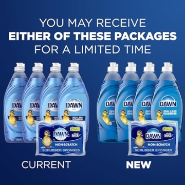 Dawn Ultra Dish Soap with Non-Scratch Sponge Bundle 4x19.4 Fl oz